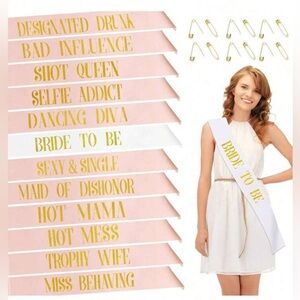 Bride to be and bridesmaid sashes